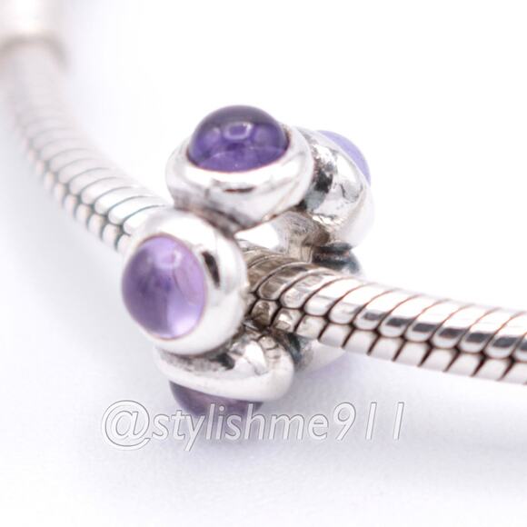 Rare Authentic Pandora Amethyst Cabochon Charm - 790538AM - Picture 3 of 9